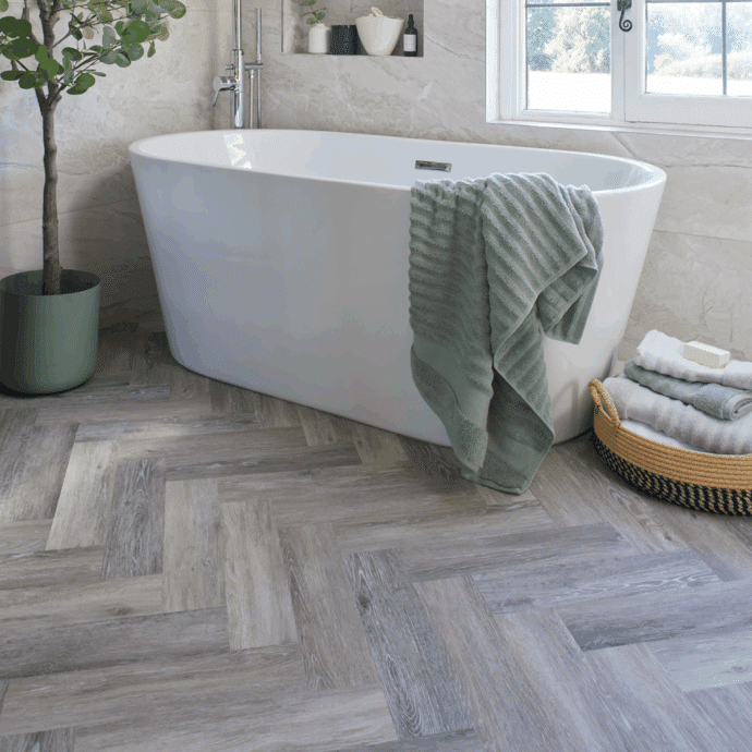 Grey Drfitwood Herringbone
